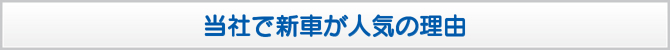 当社で新車が人気の理由 当社で新車が人気の理由